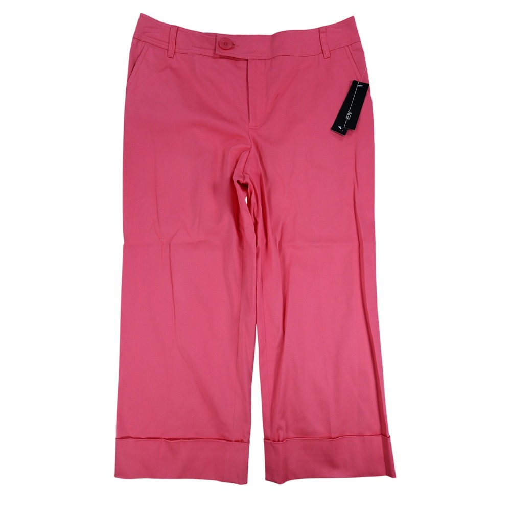 AGB Byer California Capri Pants Womens 10 Coral Cuffed Stretch NWT Deadstock